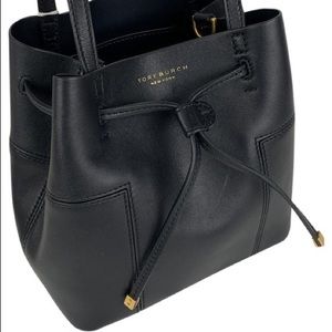 Tory Burch Black Leather Bucket Bag